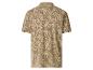 Polo à manches courtes avec motif feuilles dans les tons marron et beige, vue arrière.