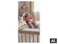 Poubelle à couches LUPILU® dans une chambre de bébé chaleureuse avec un bébé dans un transat [image générée par l'IA]
