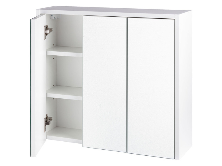 Aller en mode plein écran : LIVARNO home Armoire de salle de bains miroir, 65 x 60 x 17 cm, blanche - Image 4