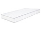 Un matelas blanc avec une bordure grise.