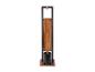 Porte-papier toilette et porte-brosse en bois et métal.