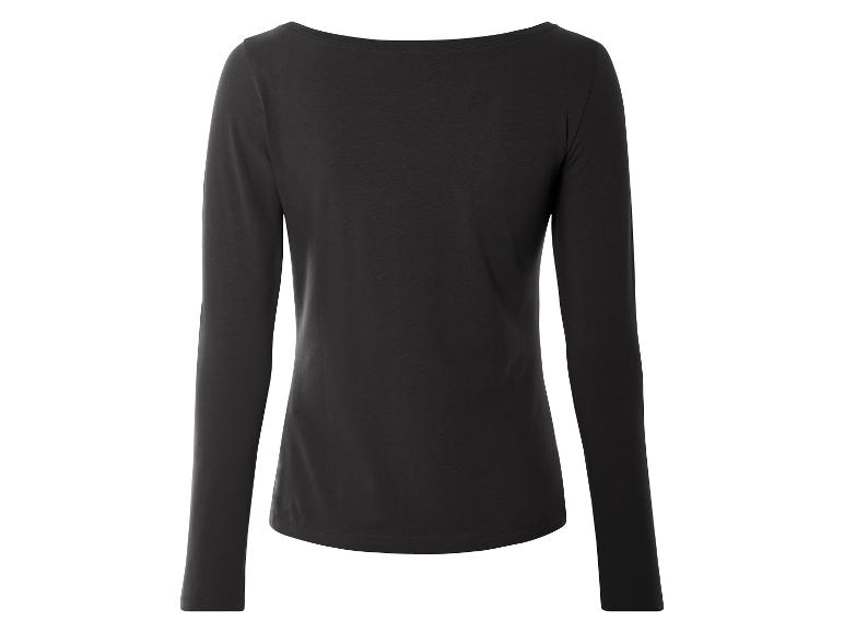 T-shirt noire à manches longues pour femme.