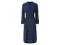 Une robe bleu marine à manches longues avec une ceinture.