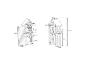 Schéma dimensionnel d'une armoire de jardin en bois et d'un système d'étagères.