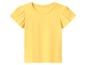 T-shirt jaune à manches courtes froncées.