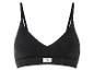 Un soutien-gorge noir côtelé avec une étiquette Love Cotton.