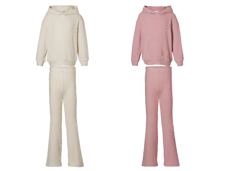 LUPILU® Ensemble thermique softspun pour fillette, 2 pièces, crème et rose