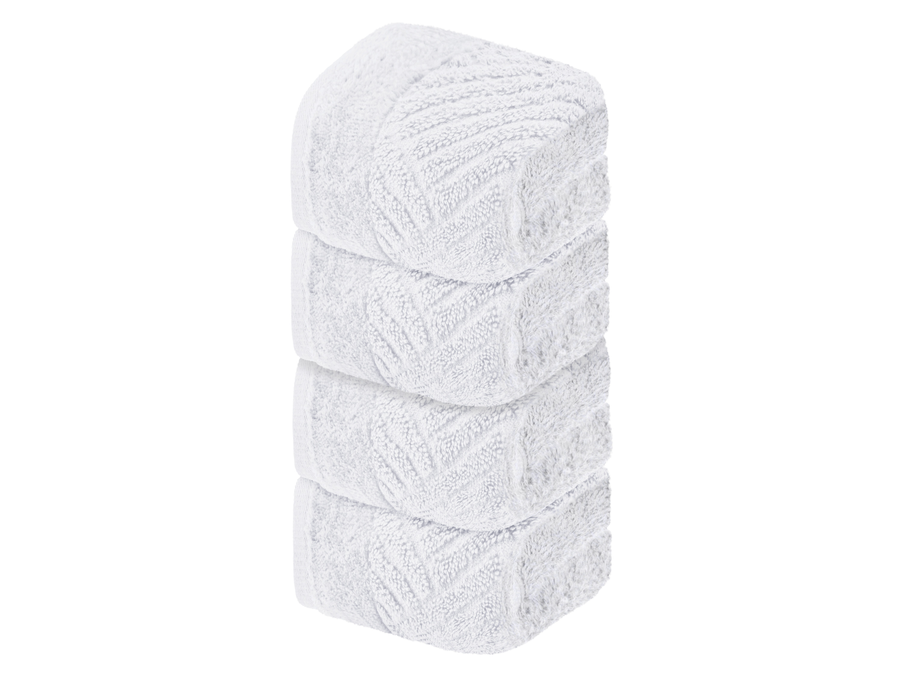 LIVARNO home Lot de 4 serviettes invité en éponge, 30 x 50 cm (blanc)