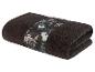 Serviette de bain gris foncé avec un motif floral