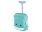Valise enfant en forme de baleine avec roues et poignée extensible.