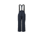 Pantalon de ski bleu foncé avec bretelles noires, vu de dos.