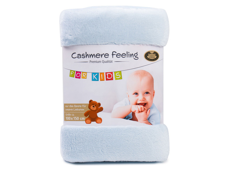 Couverture bébé bleue Gozze avec un toucher cachemire pour les enfants.