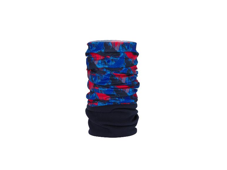 Cache-cou multifonctionnel avec motif montagne en bleu et rouge