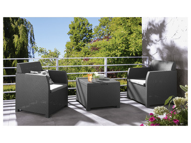 LIVARNO home Ensemble de meubles de balcon, anthracite/gris, 3 pièces