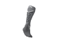 Chaussette de sport grise avec motif blanc et gris foncé.