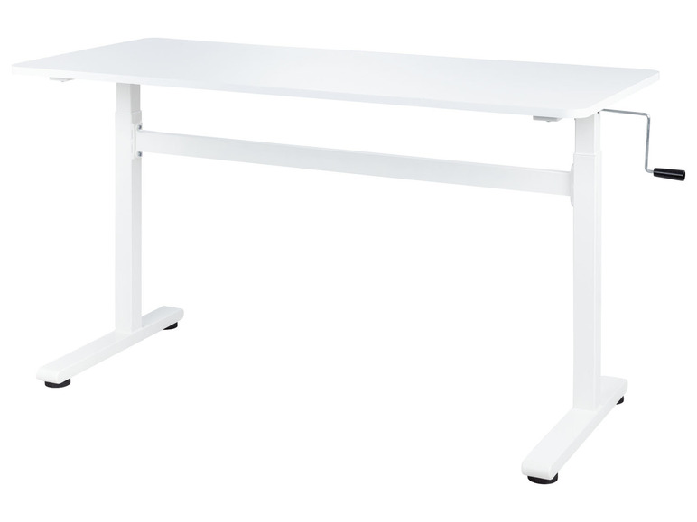Aller en mode plein écran : LIVARNO home Bureau réglable en hauteur, 140 x 70-117 cm x 60 cm, blanc - Image 1