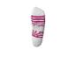 Chaussette blanche avec des rayures horizontales fuchsia.