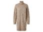 Robe pull en maille torsadée beige à col roulé