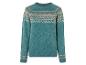 Pull vert avec un motif de Noël.