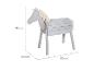 Cheval à bascule en bois gris clair avec crinière et queue en corde, 96x48x110 cm.
