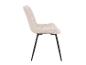 Chaise de salle à manger en velours côtelé beige avec pieds noirs, vue latérale