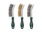 Lot de 3 brosses métalliques Parkside : deux en acier et une en laiton.