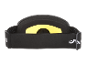 Masque de ski noir avec lentille jaune, vue de face