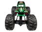 Jouet monster truck Grave Digger avec flammes vertes et gros pneus.