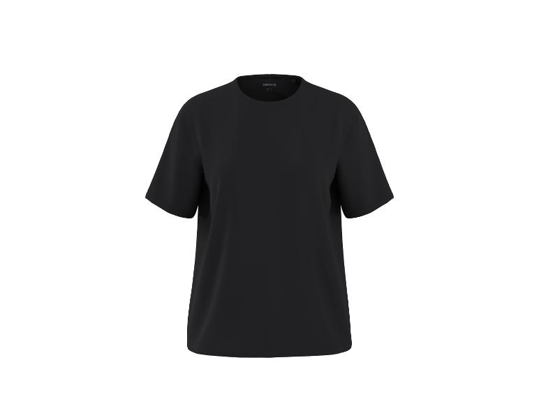 T-shirt noir uni à manches courtes.