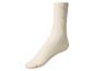 Chaussettes beige en coton côtelé.