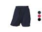 Short de sport homme bleu foncé avec cordon de serrage, également disponible en rouge et noir.