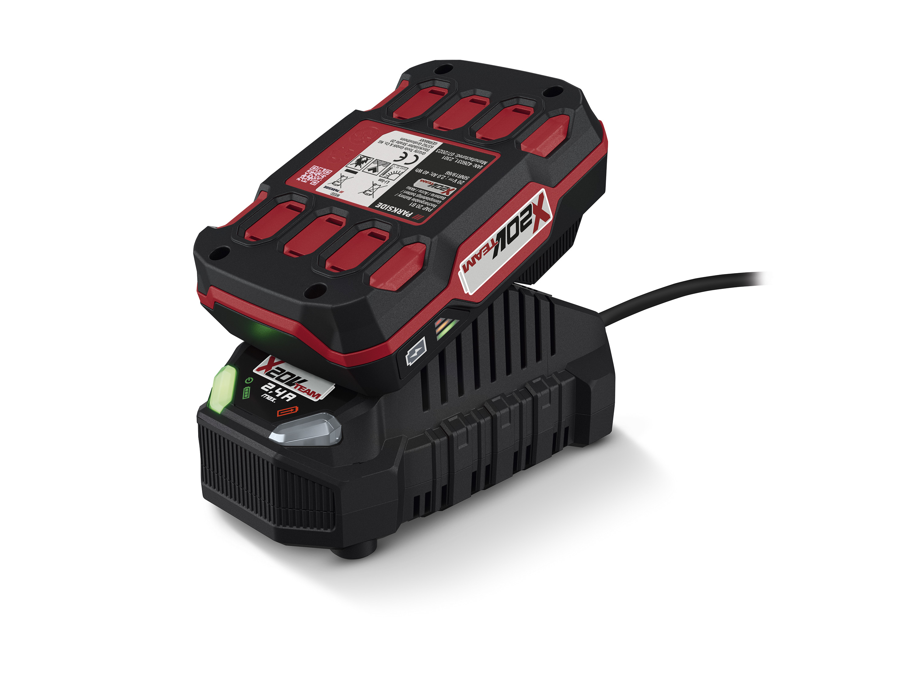 PARKSIDE® Batterie PAP 20 B1, 20 V, 2 Ah et chargeur PLG 20 C1, 2,4 A