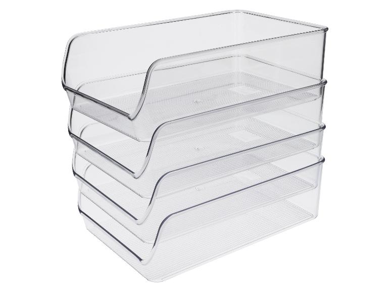 Organisateurs de réfrigérateur transparents empilables avec ouverture frontale