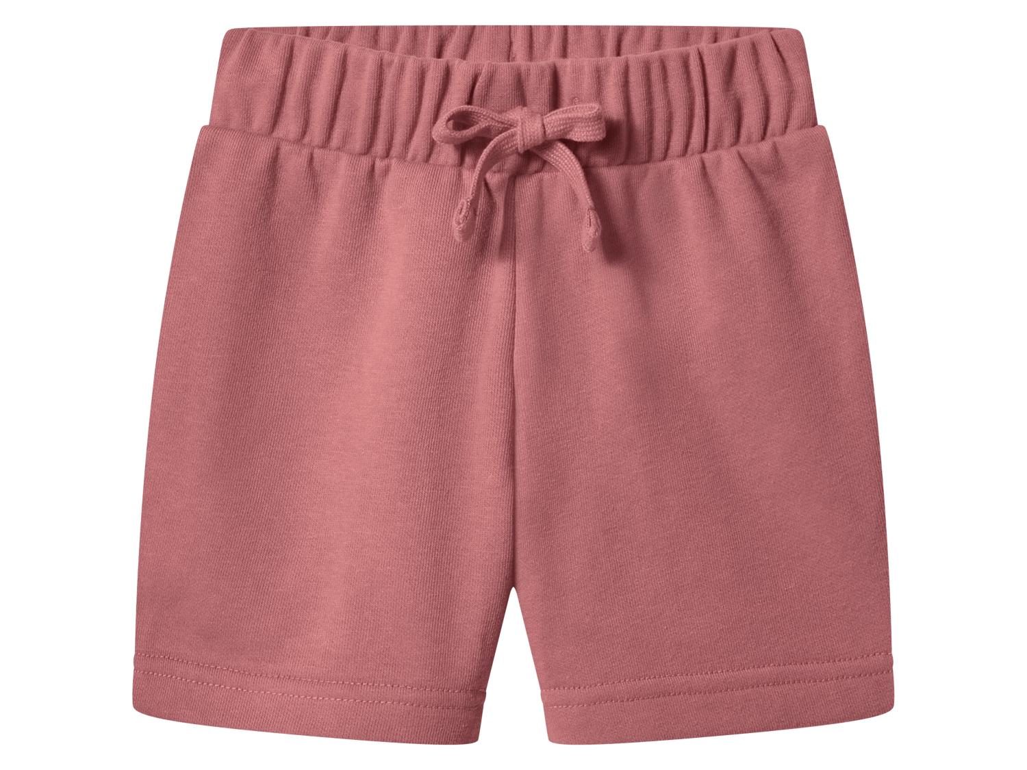ALPHABET Lot 2 Shorts Bleu Ciel + Rose Taille Réglable 4 Ans