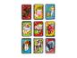 Neuf cartes du jeu 'Minecraft Uno'.