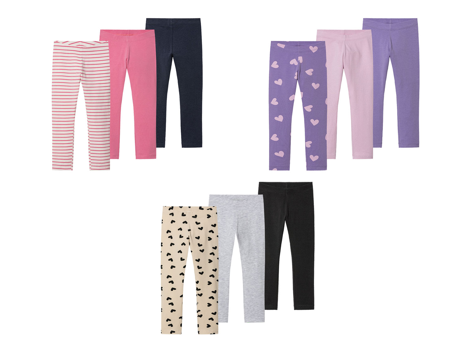 lupilu® Lot de 3 leggings petite fille