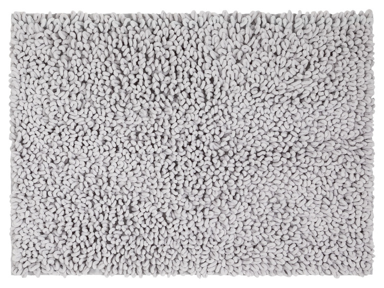 Un tapis de bain gris en éponge.