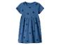Robe bleue à manches courtes avec imprimé cœurs bleu foncé pour enfants