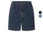 Shorts en jean bleu foncé, différents coloris disponibles.