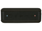 Un haut-parleur Bluetooth portable noir avec des boutons pour le volume, la lecture et l'appairage Bluetooth.