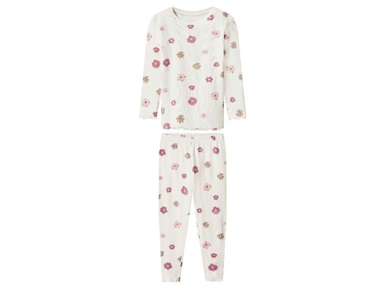 Ensemble de pyjama blanc à manches longues avec imprimé floral rose et marron