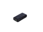 Batterie externe noire avec ports USB et indicateur de charge.