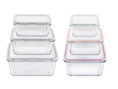 ERNESTO® Set de 3 boîtes de conservation en verre