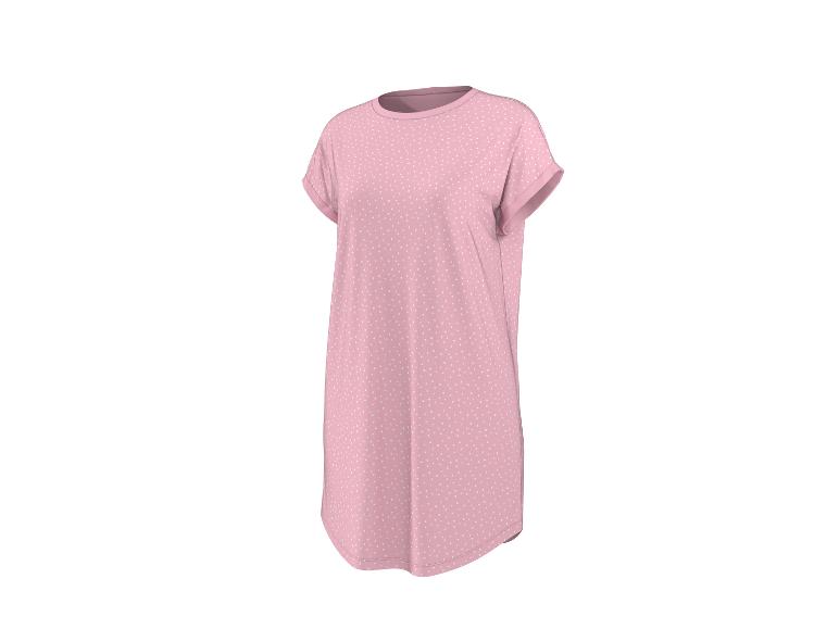 Chemise de nuit rose à pois blancs