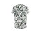 T-shirt à manches courtes avec imprimé tropical de feuilles de palmier et de fleurs.