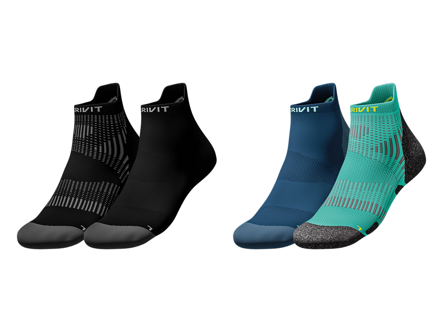 CRIVIT Lot de 2 paires de chaussettes de running femme