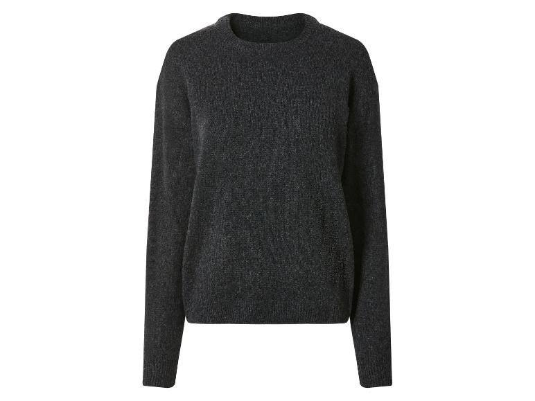 Pull tricoté gris foncé à col rond