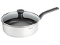 Une casserole Tefal avec un couvercle en verre.