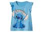 T-shirt bleu à manches courtes avec volants et imprimé Stitch