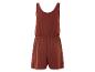 Combinaison short marron unie, style décontracté.